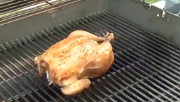 whole chicken on a weber grill