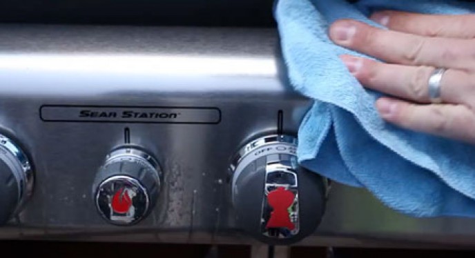 How do I clean a stainless steel BBQ grill?